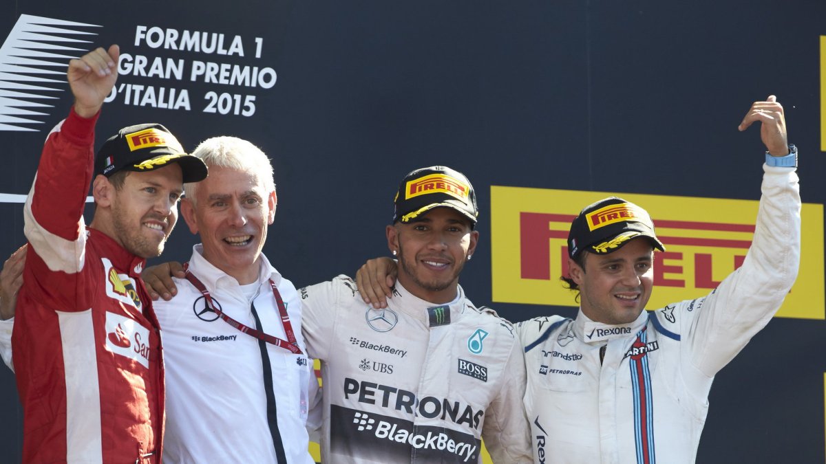 Vítězové na pódiu, GP Itálie (Monza)