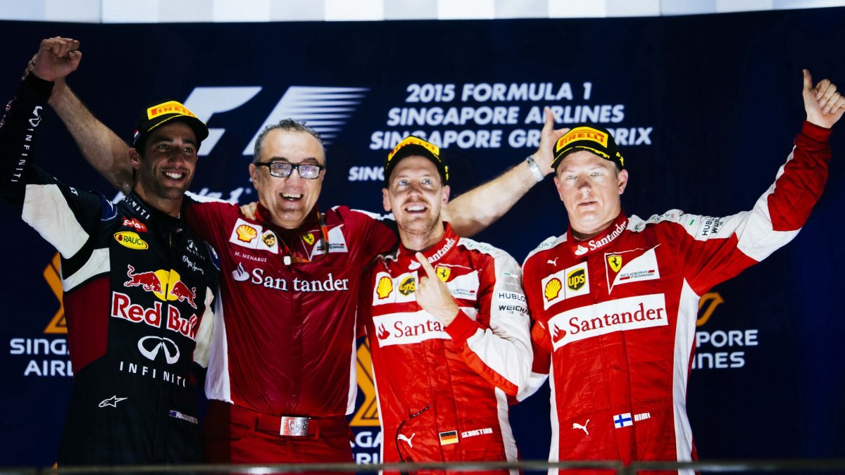 Vítězové na pódiu, GP Singapuru (Singapur)