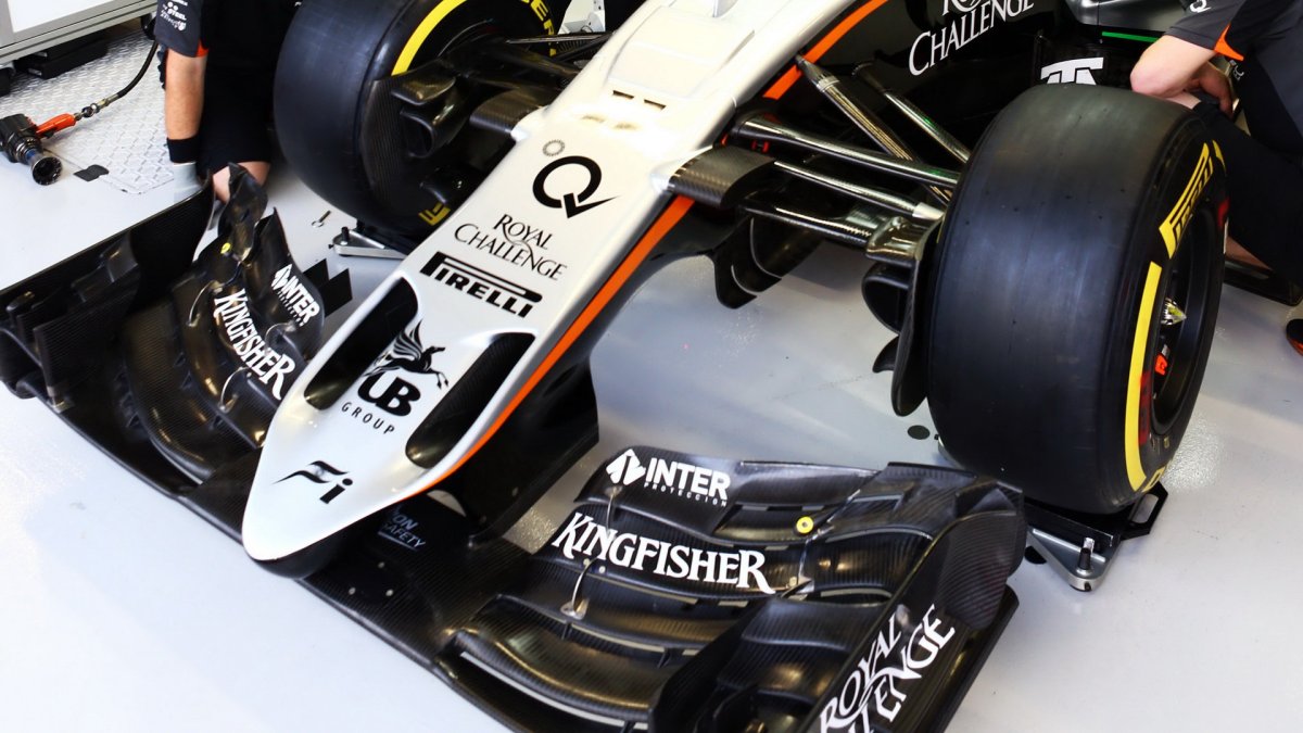 Přední křídlo vozu Force India VJM08 - Mercedes, GP Singapuru (Singapur)