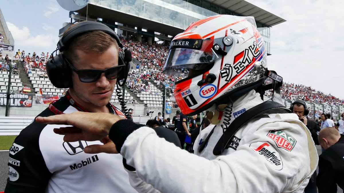 Jenson Button před startem v Suzuce