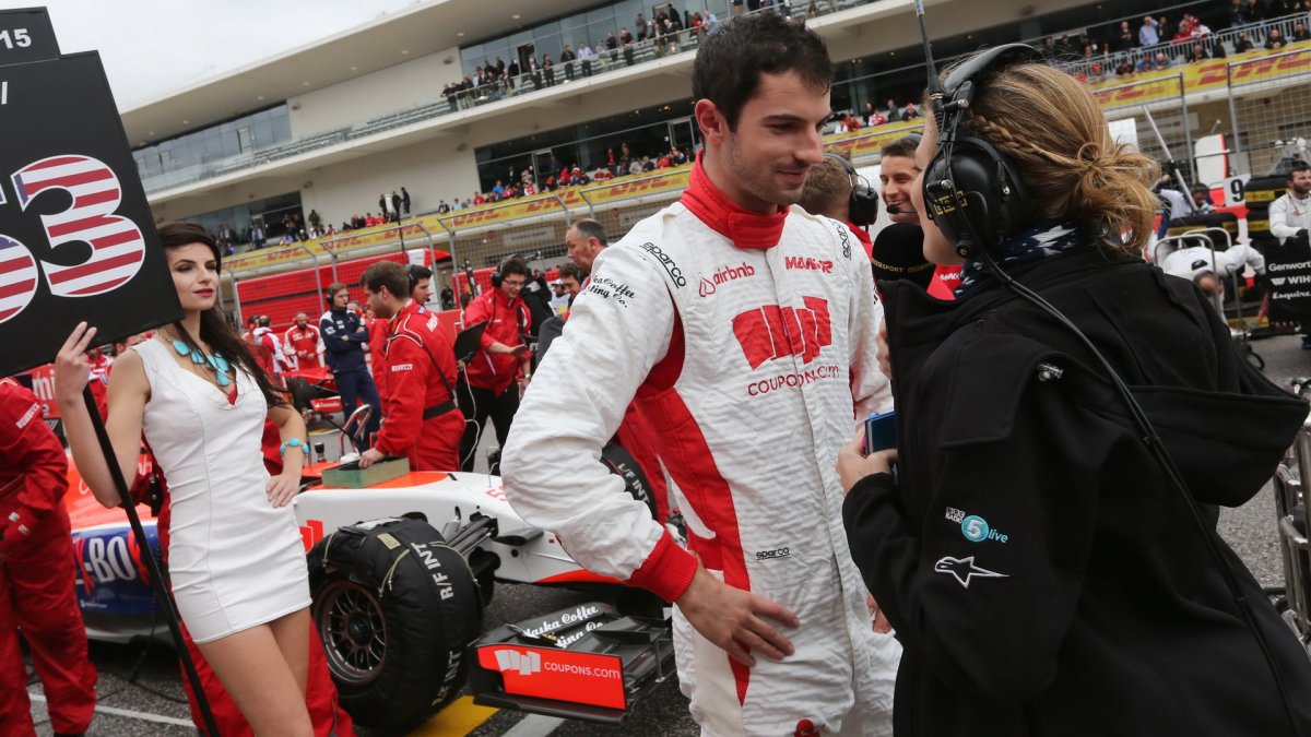 Alexander Rossi na startovním roštu v Austinu