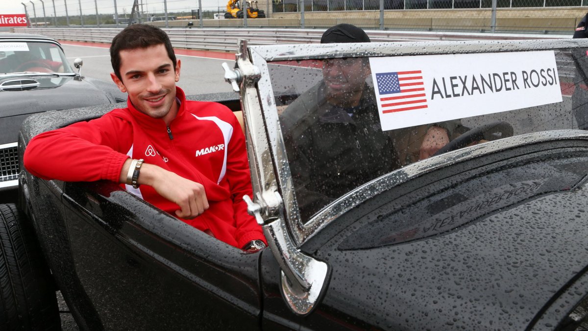 Alexander Rossi při prezentaci před zavodem v Austinu