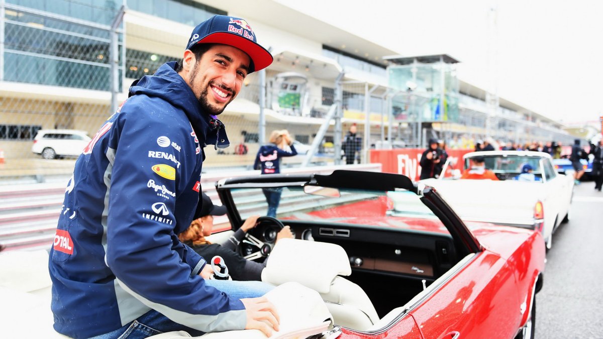 Daniel Ricciardo při prezentaci v Austinu