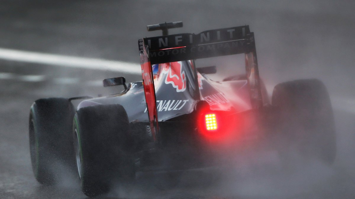 Daniel Ricciardo v dešti v Austinu