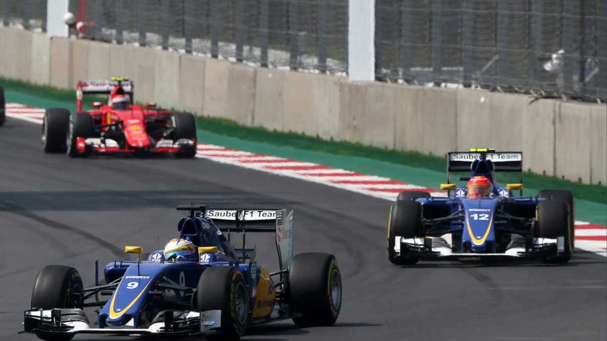 Marcus Ericsson a Felipe Nasr v Mexiku