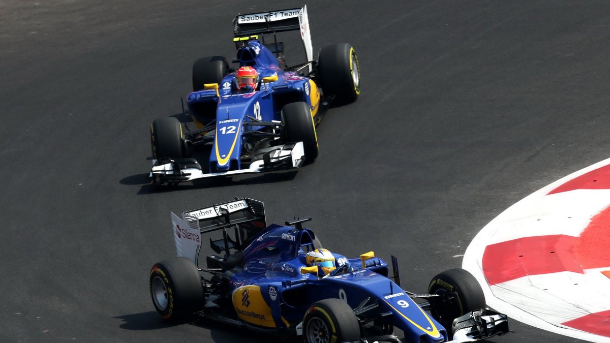 Marcus Ericsson a Felipe Nasr v Mexiku