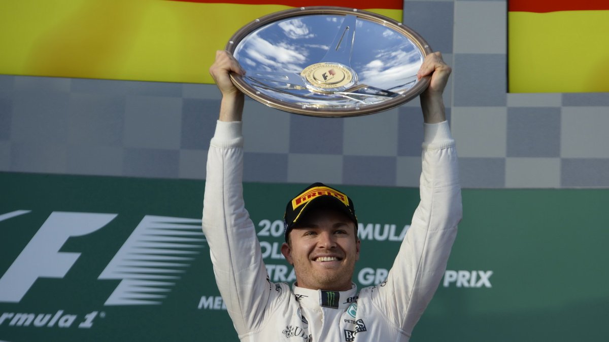 Nico Rosberg se raduje z prvního místa v Melbourne