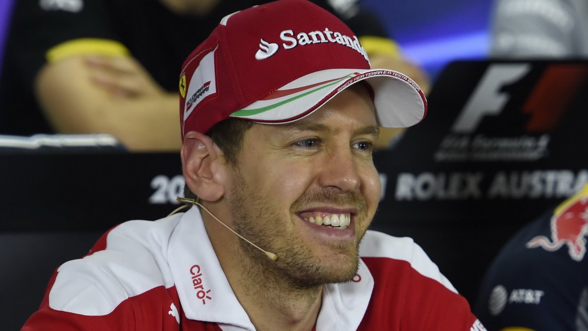 Sebastian Vettel při tiskové konferenci v Melbourne