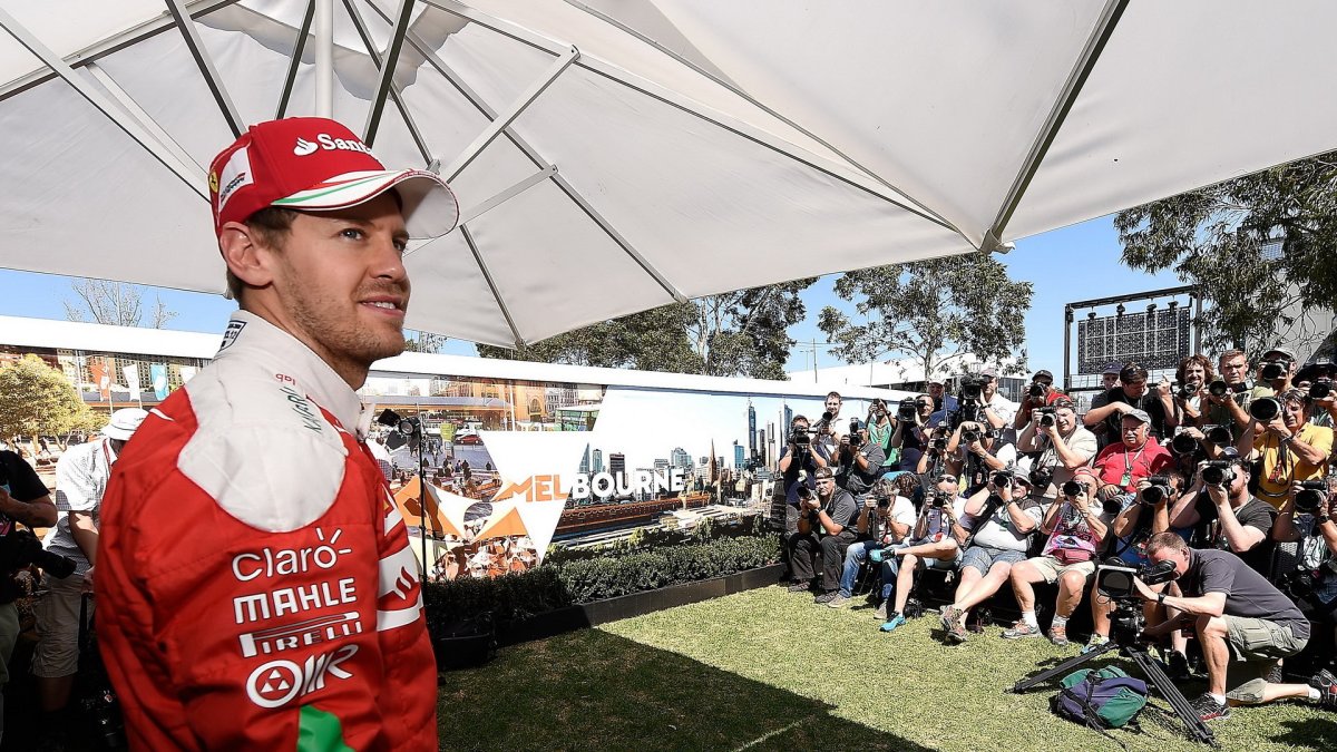Focení pilotů týmu Ferrari, Sebastian Vettel v Melbourne