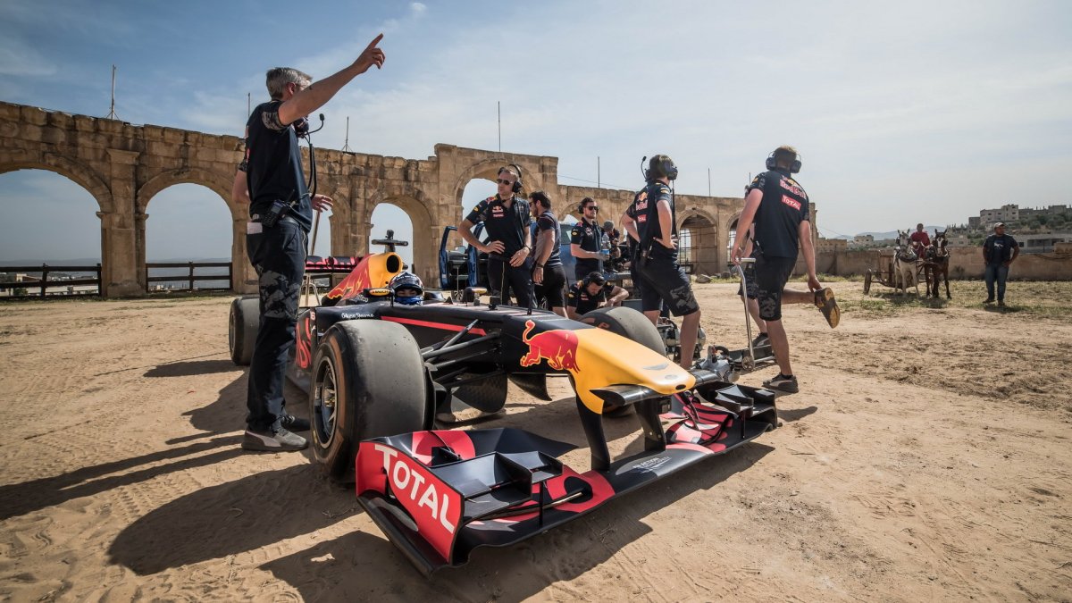 David Coulthard při Roadshow v Jordánsku