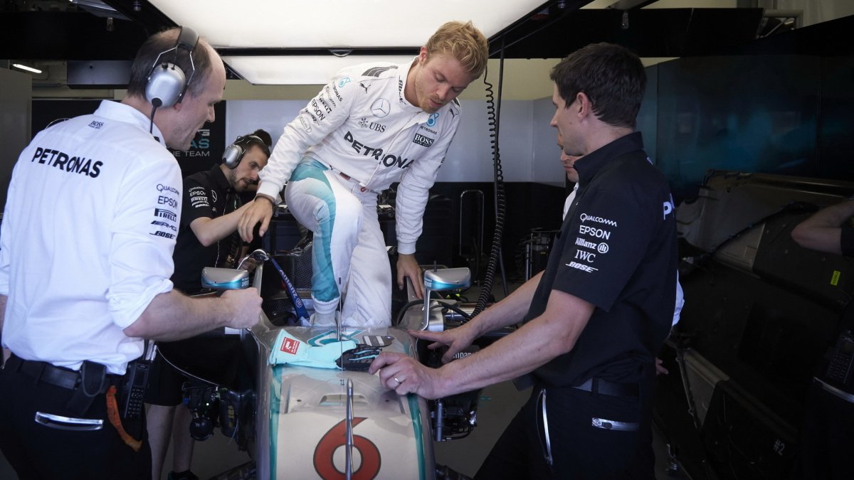 Nico Rosberg při tréninku v Baku