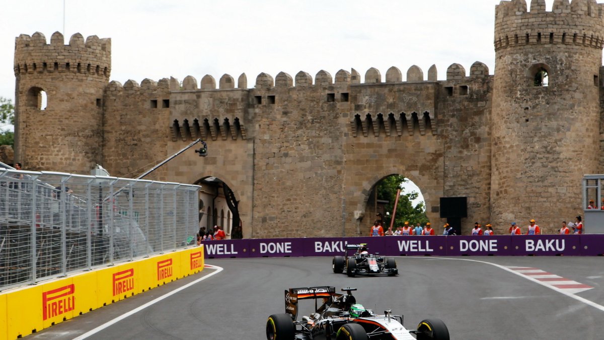 Nico Hülkenberg při tréninku v Baku
