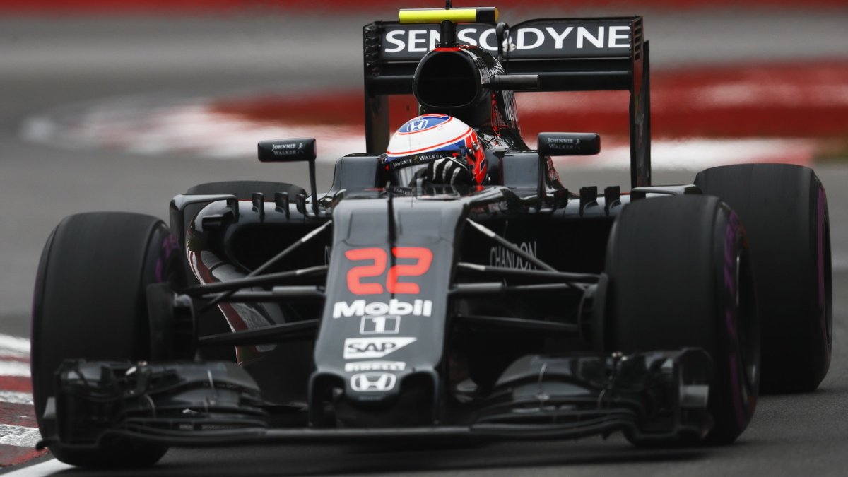 Jenson Button v závodě v Kanadě