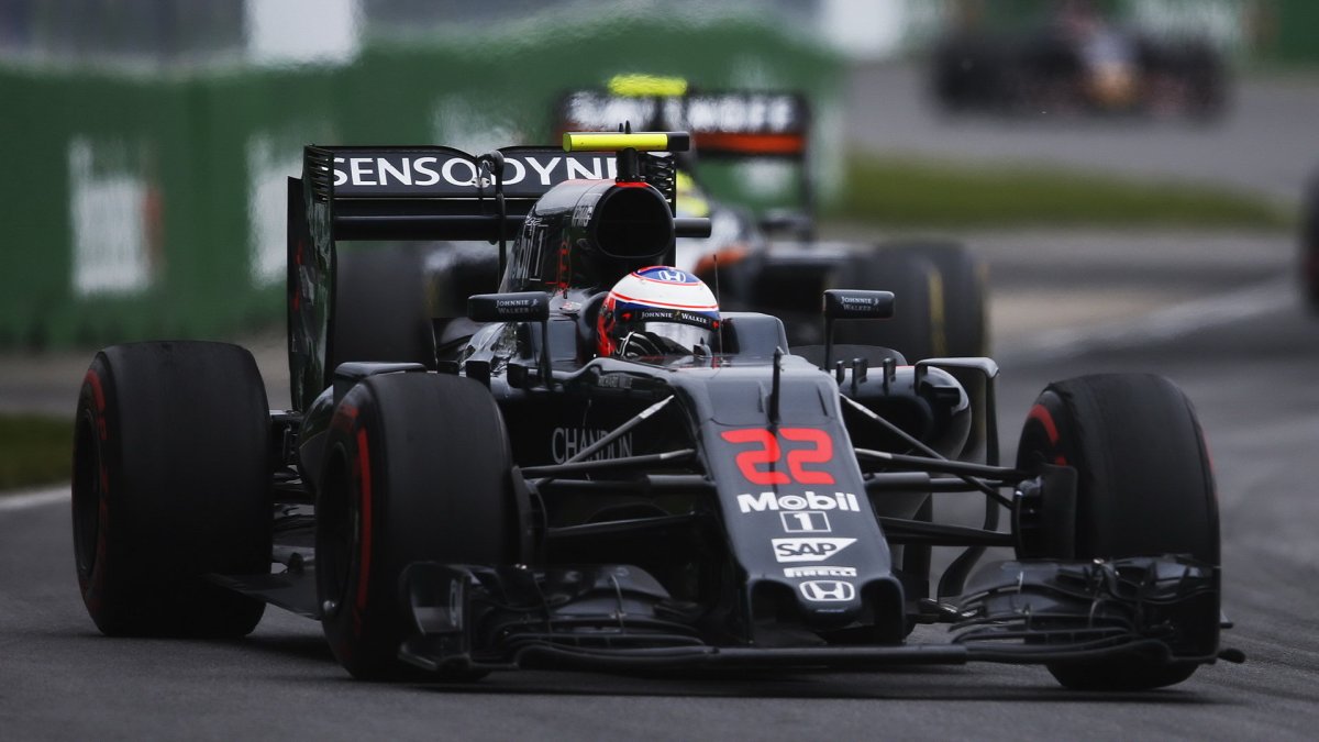 Jenson Button v závodě v Kanadě