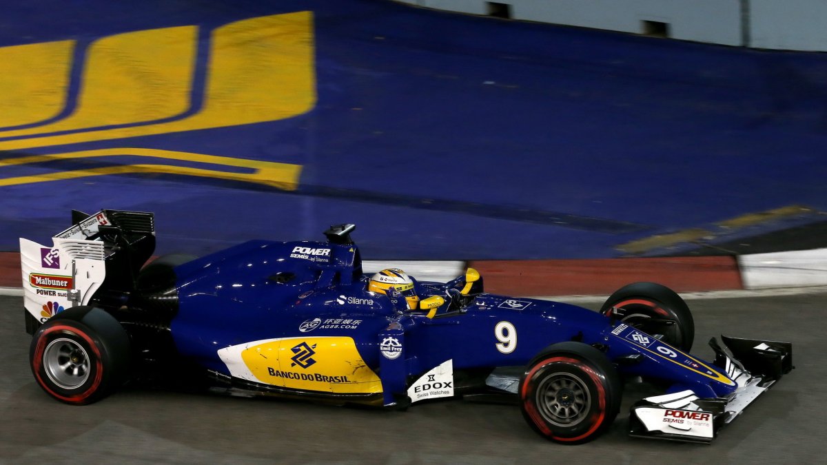 Marcus Ericsson při pátečním tréninku v Singapuru