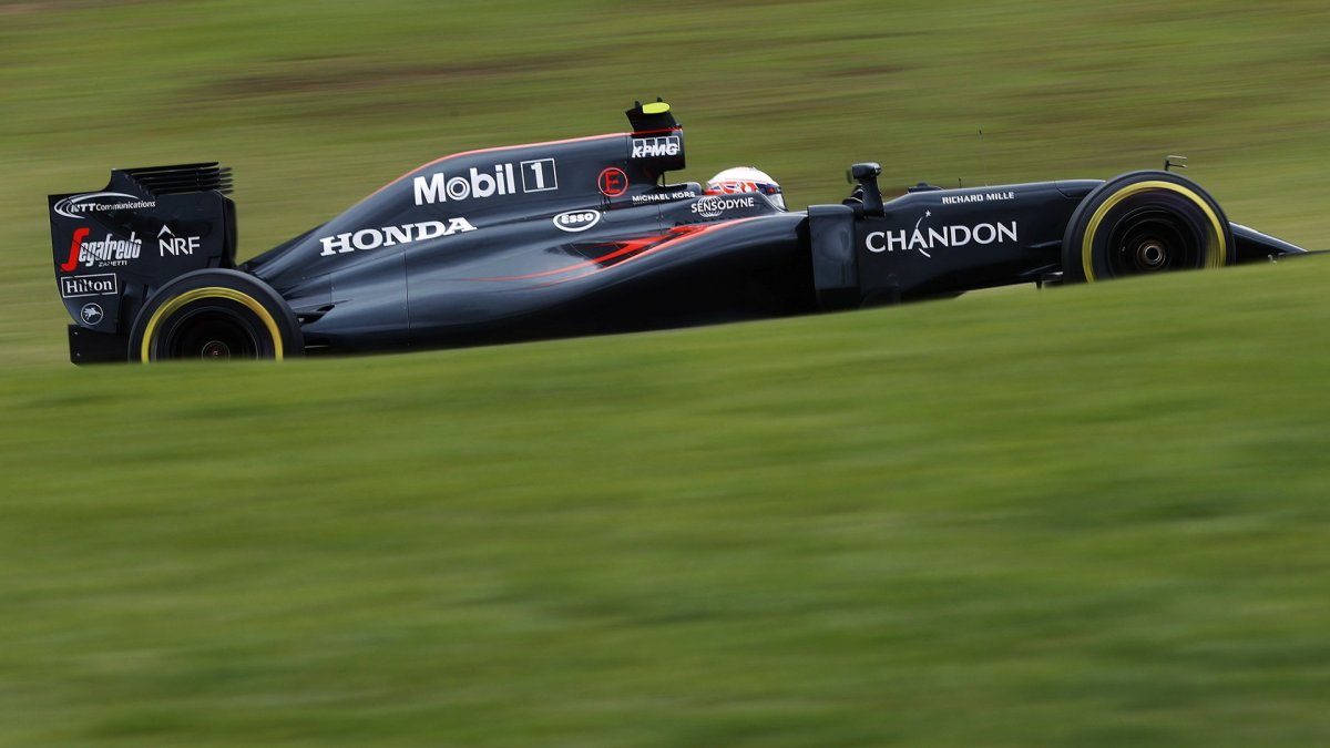 Jenson Button v kvalifikaci v Brazílii
