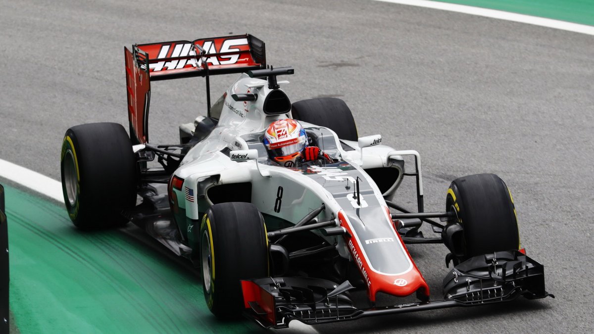 Romain Grosjean v kvalifikaci v Brazílii