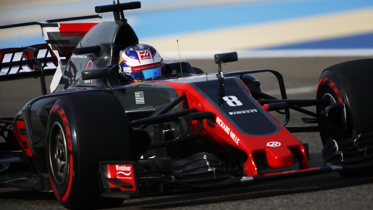 Romain Grosjean při tréninku v Bahrajnu