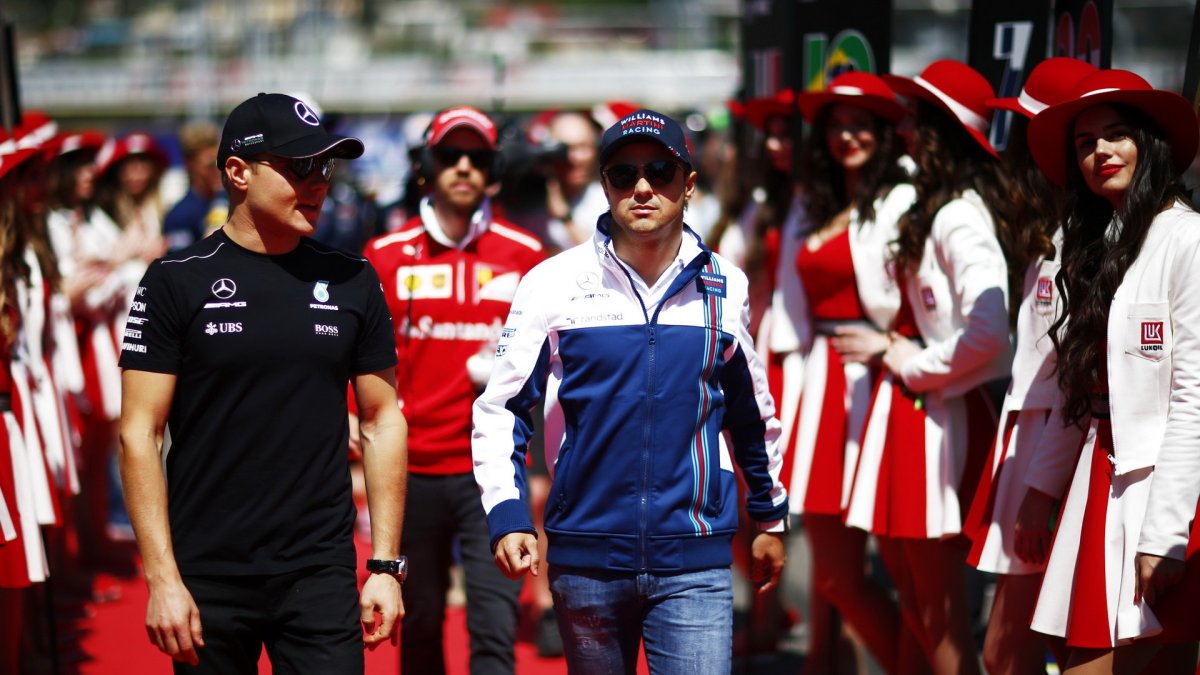 Valtteri Bottas a Felipe Massa před závodem v Soči