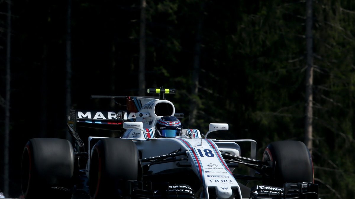Lance Stroll při pátečním tréninku v Rakousku