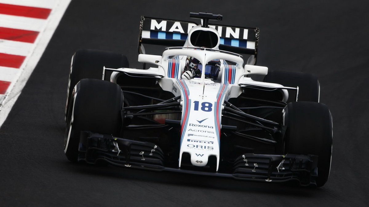 Lance Stroll při prvních předsezonních testech v Barceloně