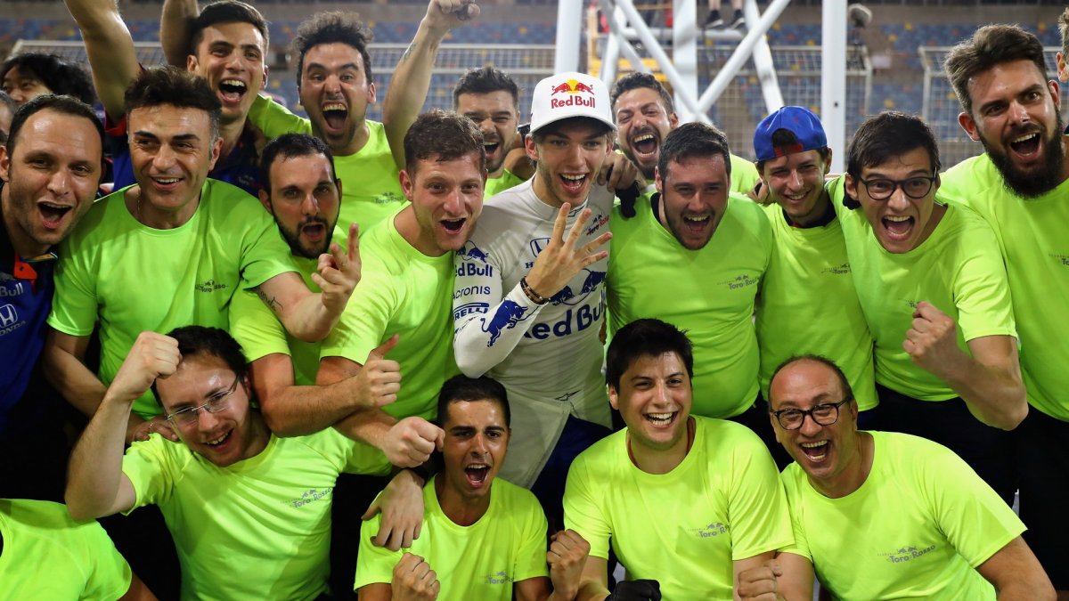 Pierre Gasly se raduje s fenomenálního 4. místa v závodě v Bahrajnu