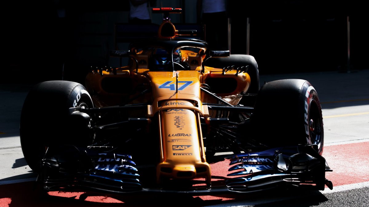 Lando Norris při sezónních testech v Maďarsku