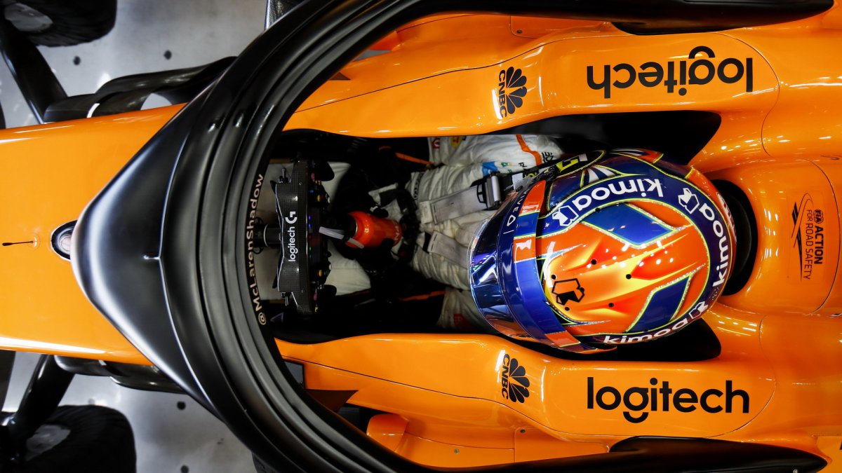 Lando Norris při sezónních testech v Maďarsku