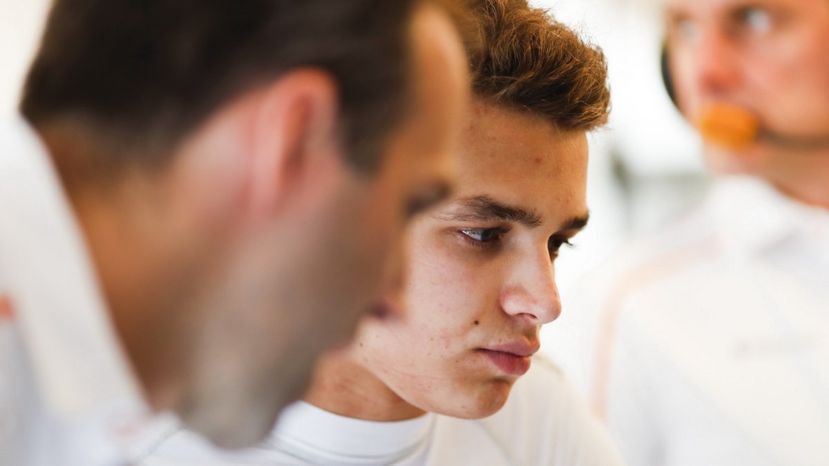Lando Norris při sezónních testech v Maďarsku