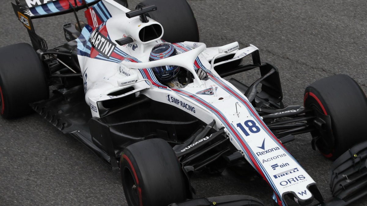 Lance Stroll v závodě v Monze