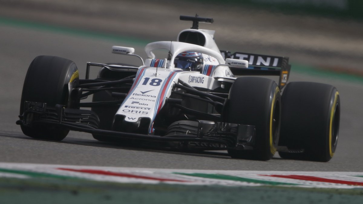 Lance Stroll v závodě v Monze