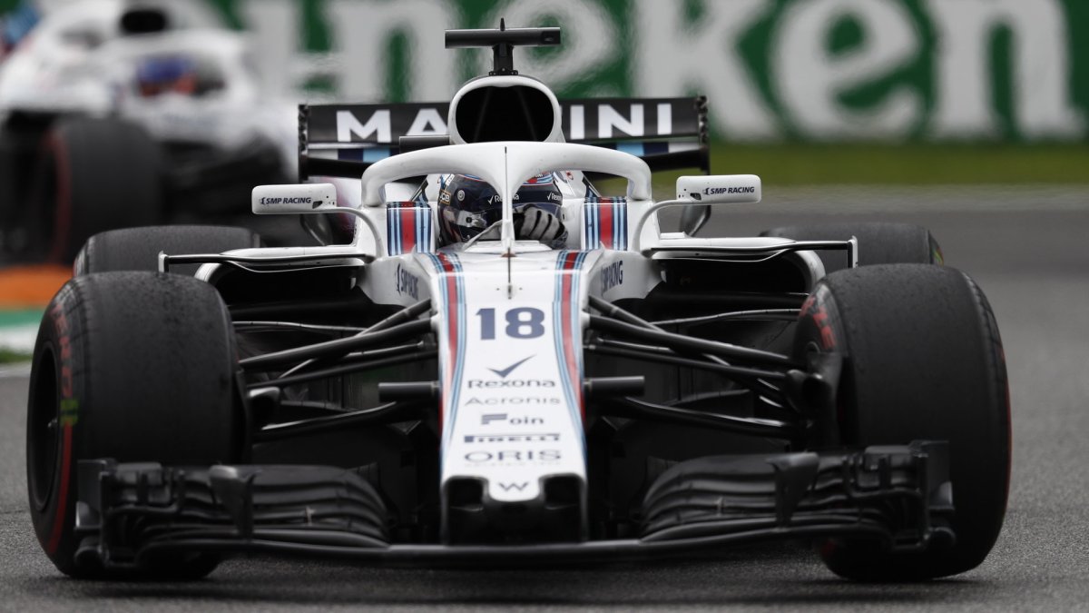 Lance Stroll v závodě v Monze