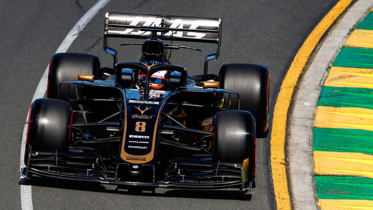 Romain Grosjean v tréninku v Melbourne