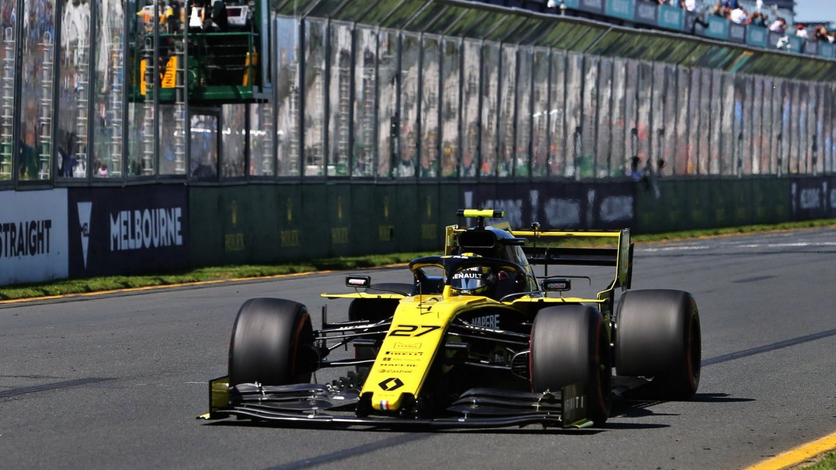 Nico Hülkenberg s použitím DRS v tréninku v Melbourne