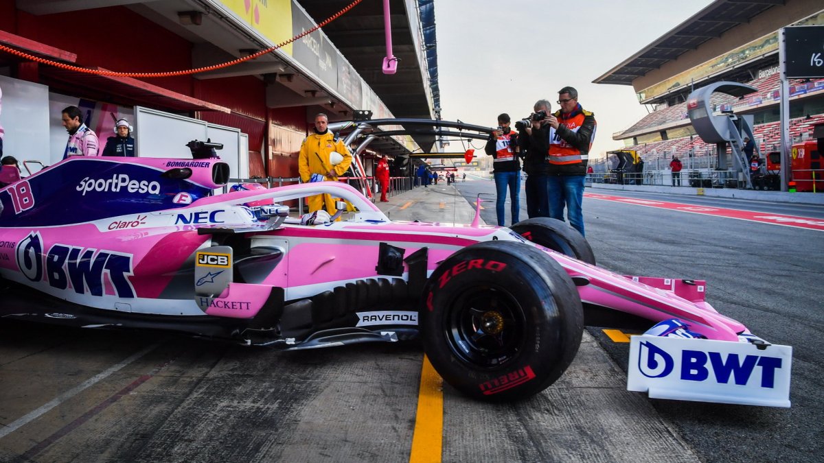 Lance Stroll v rámci třetího dne druhých předsezonních testů v Barceloně