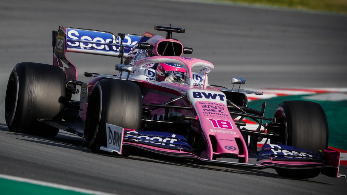 Lance Stroll v rámci třetího dne druhých předsezonních testů v Barceloně