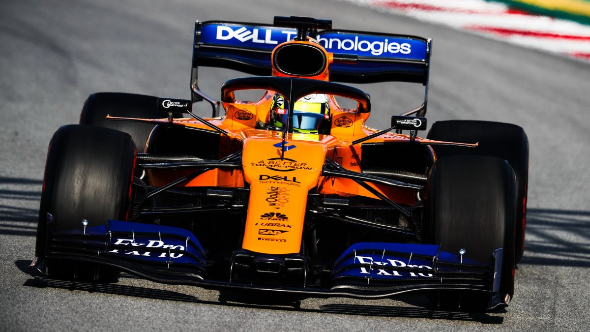 Lando Norris v rámci třetího dne druhých předsezonních testů v Barceloně