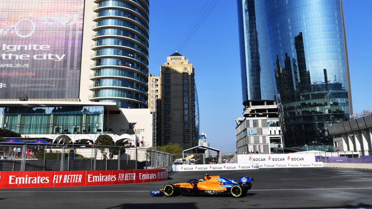 Lando Norris v tréninku v Ázerbájdžánu