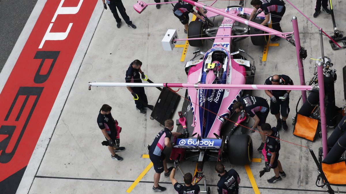 Lance Stroll při tréninku v Číně