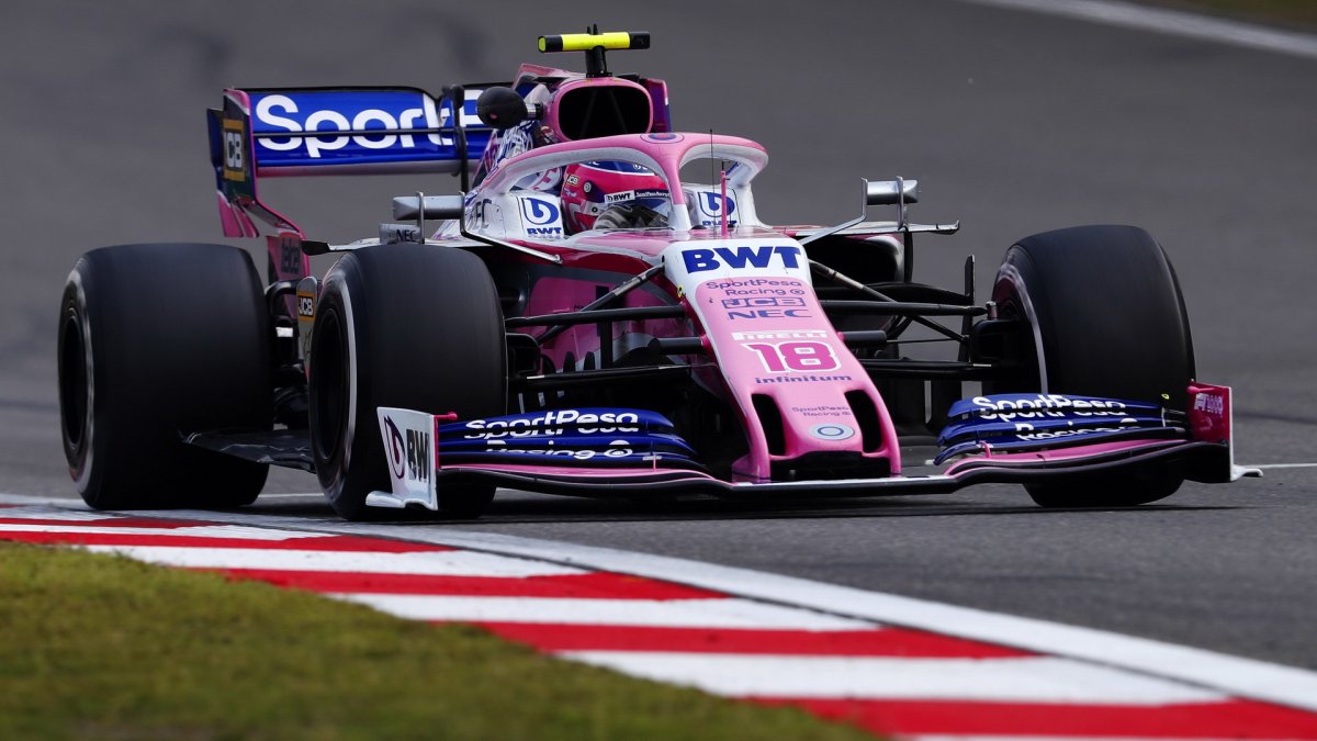 Lance Stroll při tréninku v Číně