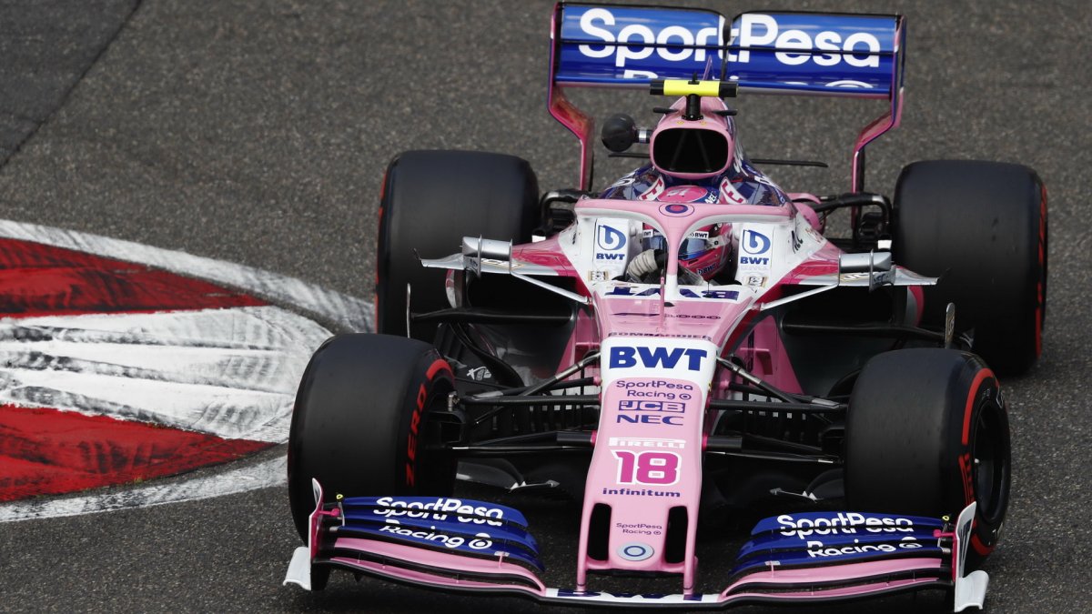 Lance Stroll při tréninku v Číně