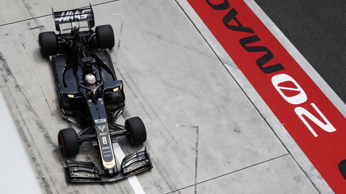 Romain Grosjean při tréninku v Číně