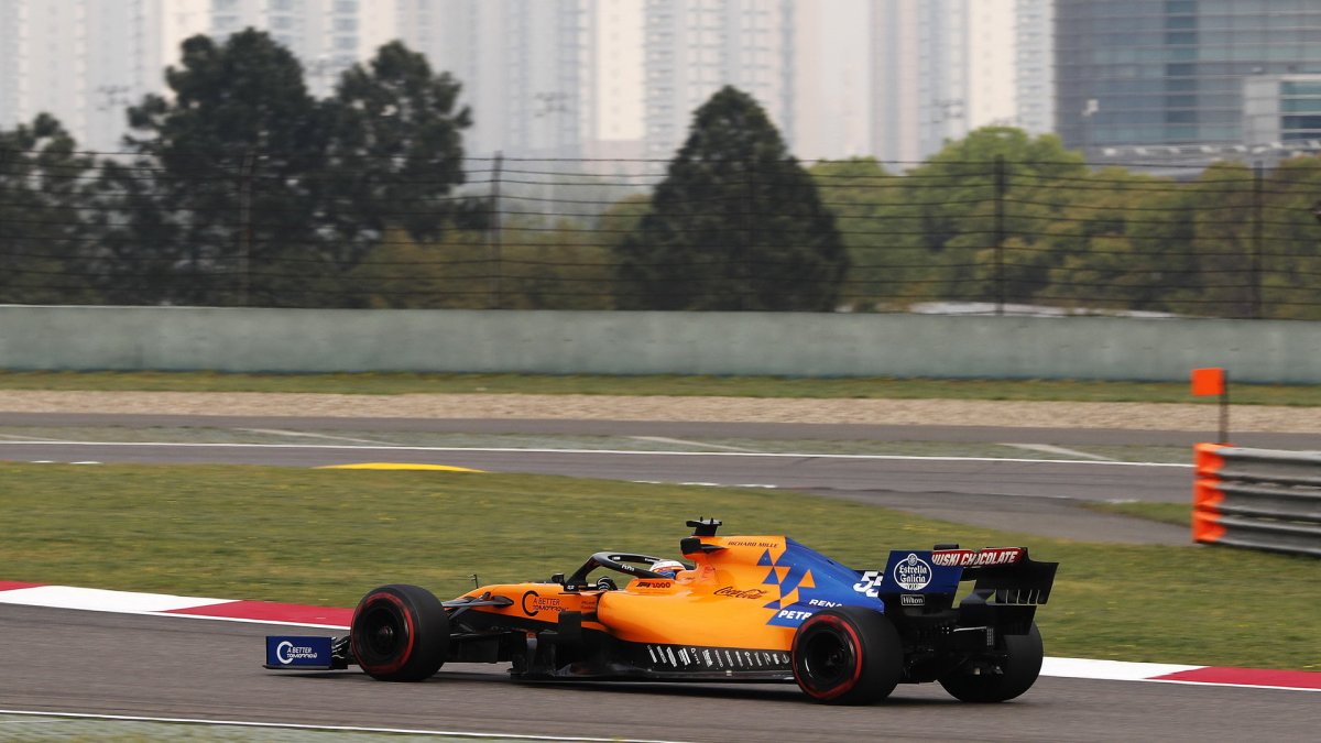 Lando Norris při tréninku v Číně