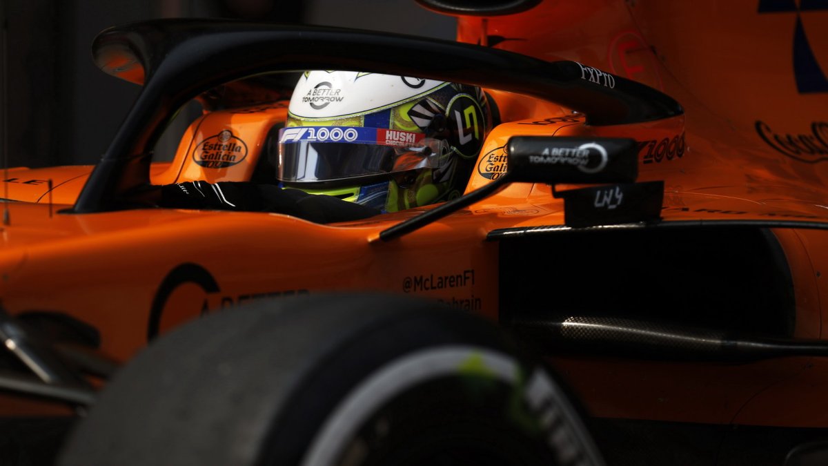 Lando Norris při tréninku v Číně