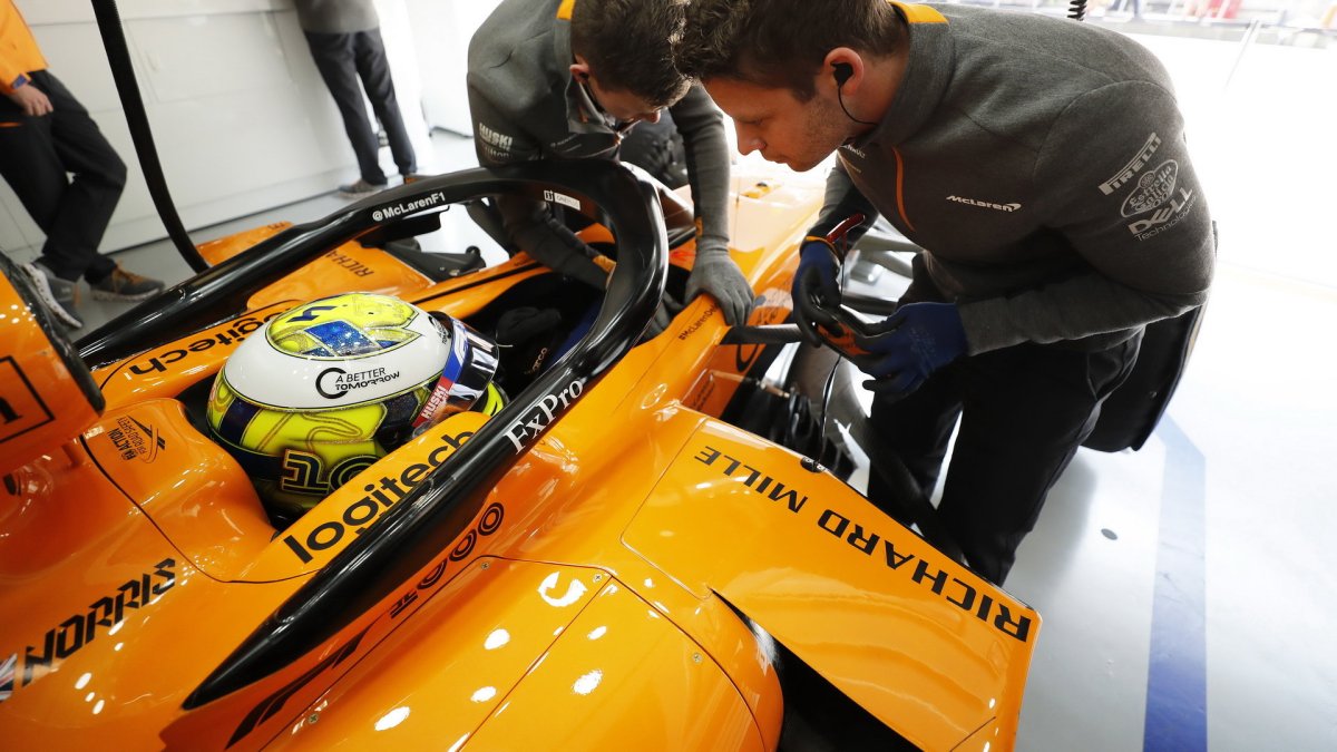 Lando Norris při tréninku v Číně