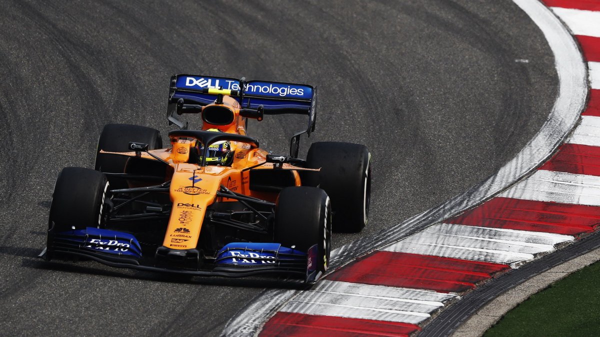 Lando Norris při tréninku v Číně