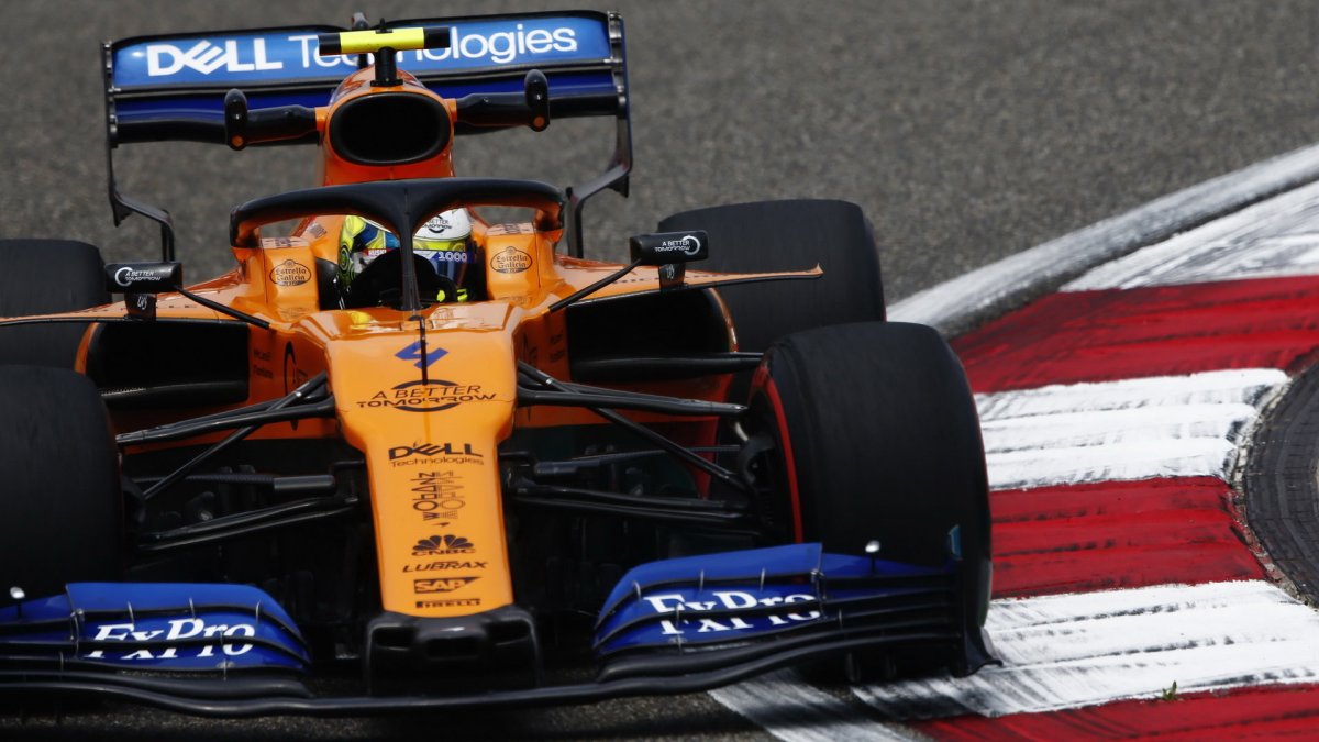 Lando Norris při tréninku v Číně