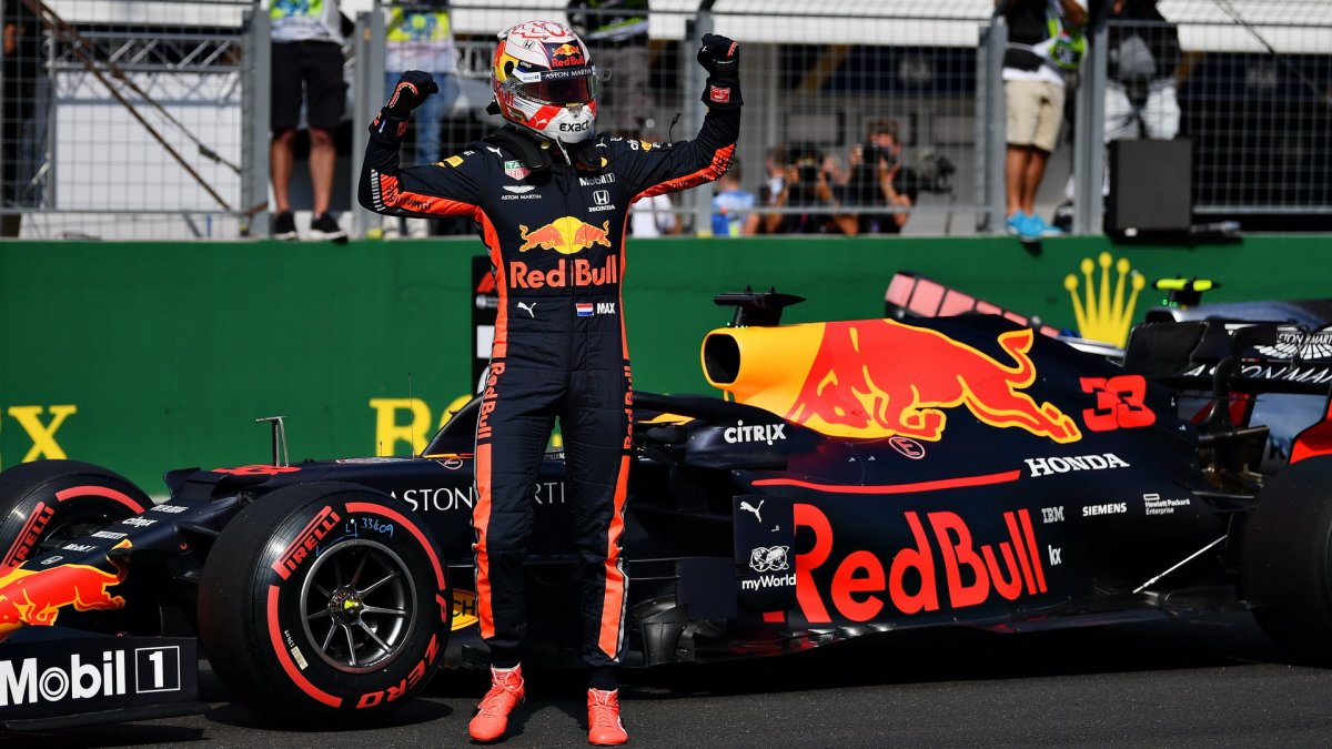 Max Verstappen po vyhrané kvalifikaci v Maďarsku