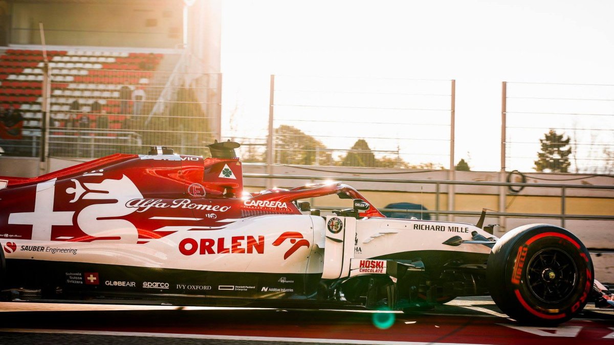 Kimi Räikkönen v rámci třetího dne druhých předsezonních testů v Barceloně