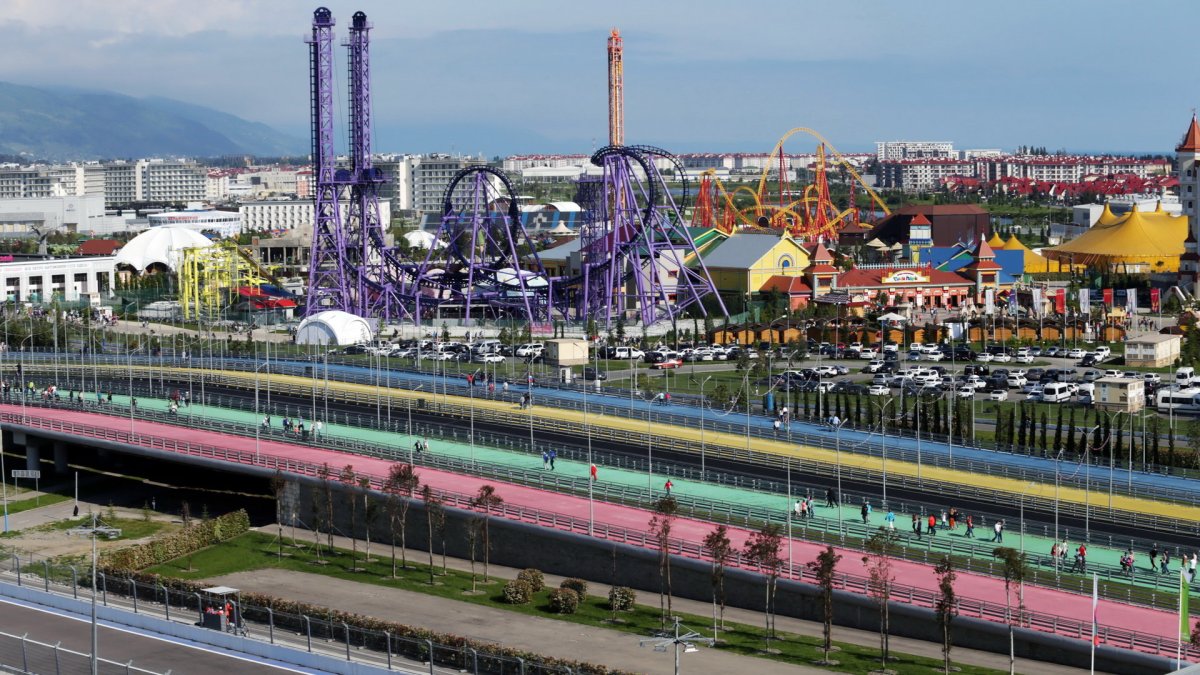 Okolí tratě v Soči